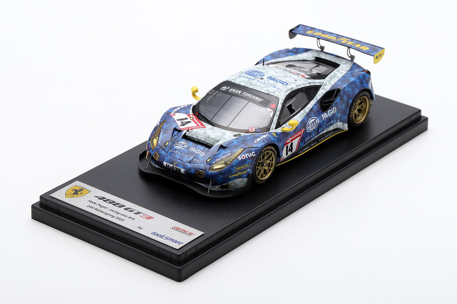 Ferrari 488 GT3 EVO #14 racing one GmbH Hella Pagid 24H Nurburgring 2022 C. Kohlha 1:43 Scale Looksmart Resin Model Car