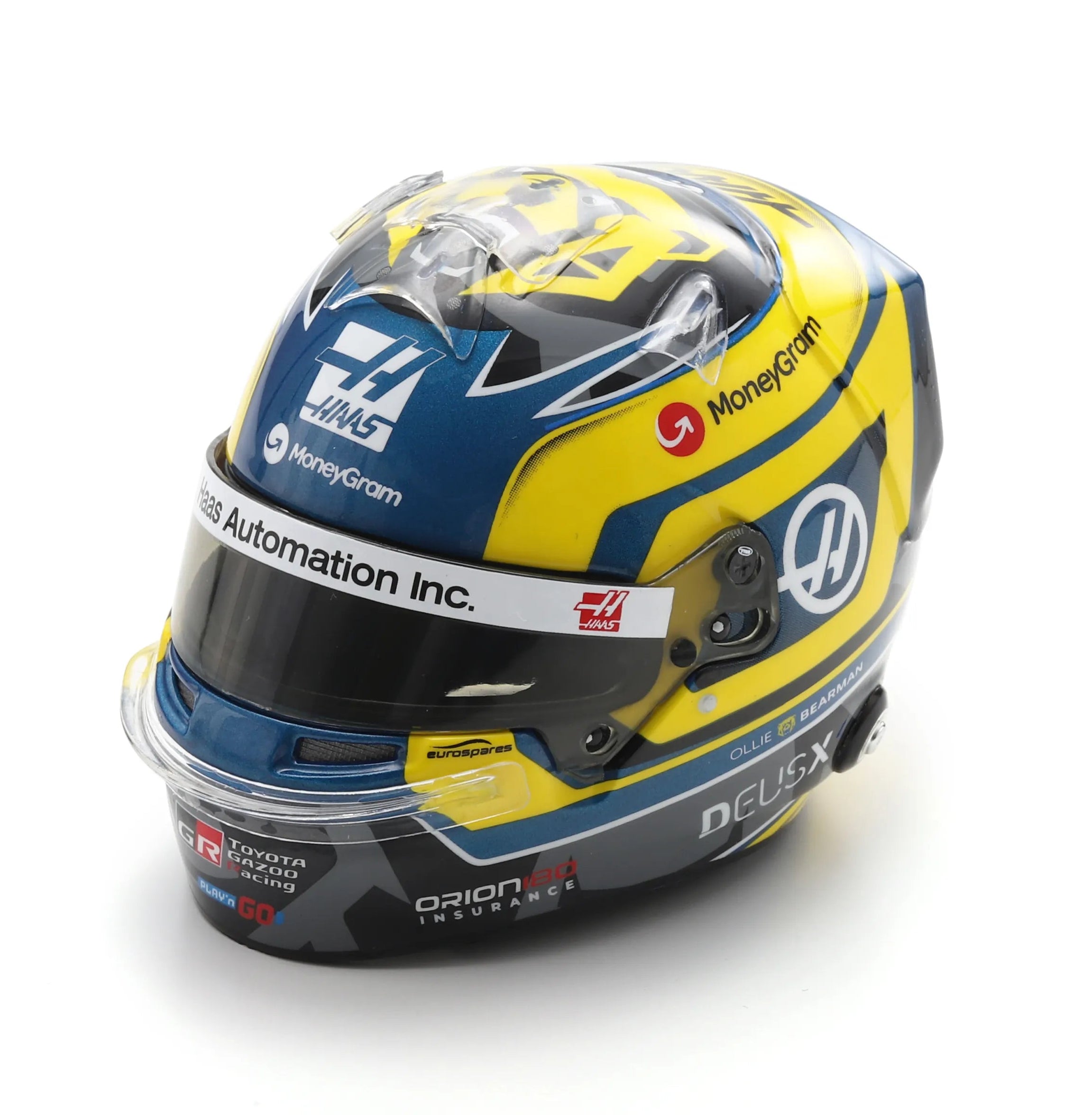 Ollie Bearman 2025 Helmet MoneyGram Haas F1 Team 1:5 Scale Spark Replica