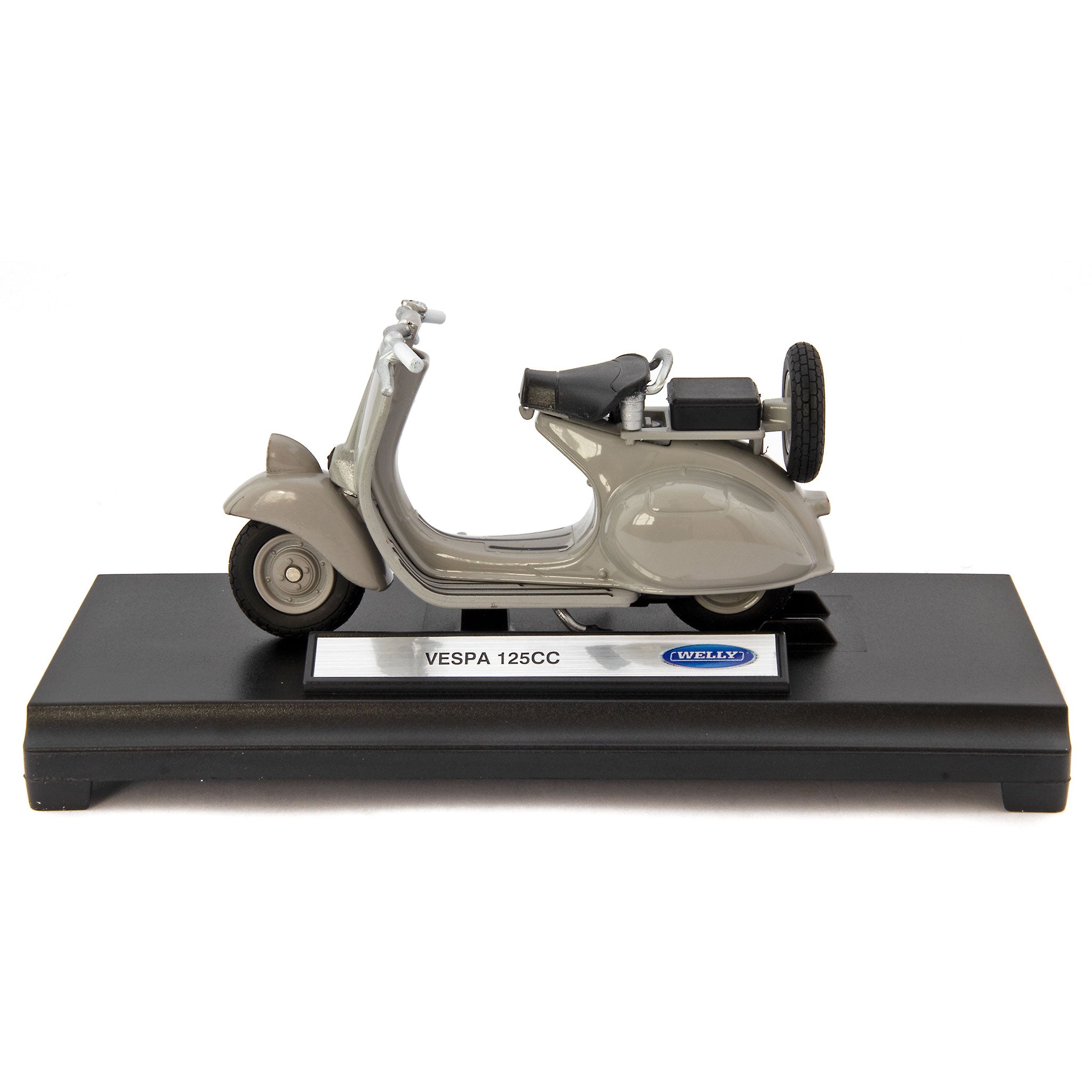 Vespa 124CC 1953 grey - 1:18 Scale Diecast Model Scooter-Welly-Diecast Model Centre