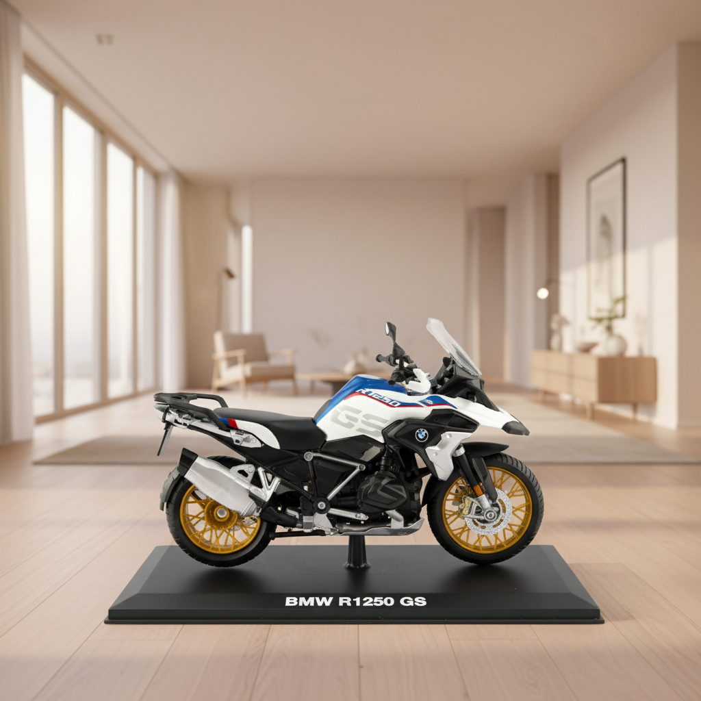 BMW R 1250 GS diecast 1:12 White/Blue Maisto Motorcycle Model