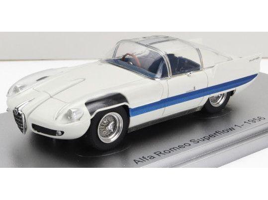 Alfa Romeo - 6C 3000 Superflow I 1956 Pininfarina - White / Blue - 400pcs Ltd 1:43 Scale Kess Resin Model-Kess-Diecast Model Centre