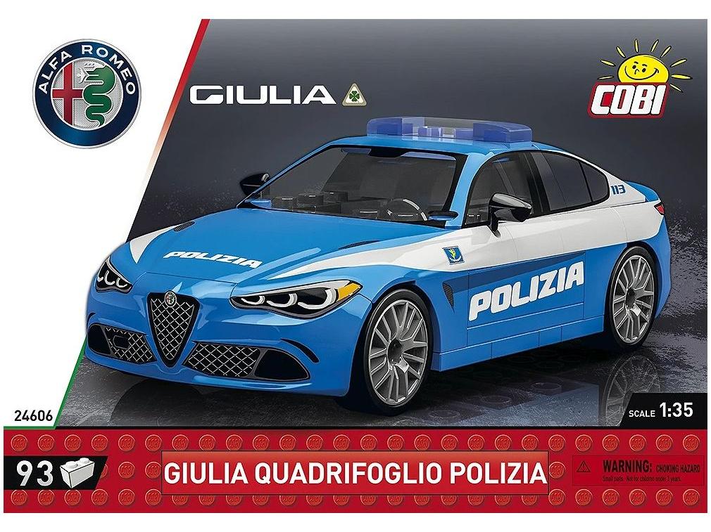 Alfa Romeo Gulia Quadrifoglio Polizia (100 pcs) Cobi Brick Build Kit-Cobi-Diecast Model Centre