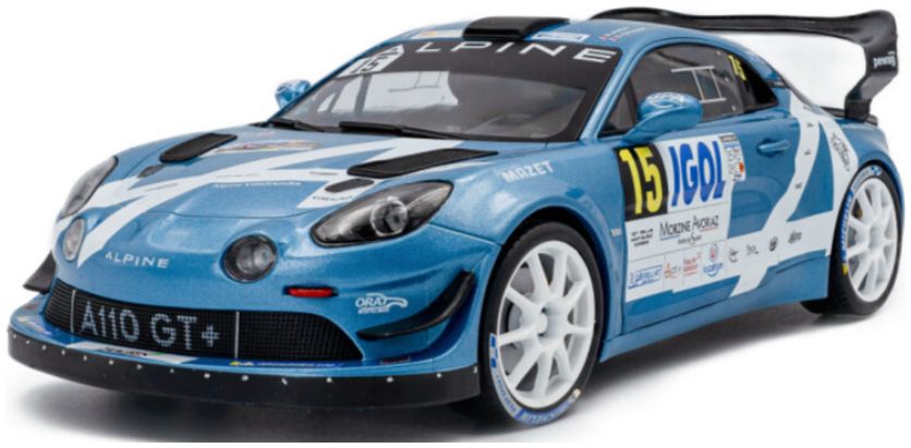 Alpine A110 RGT+ #15 R.Astier/D.Giraudet Rallye Du Mont Blanc 2024 1:18 Scale Solido Diecast Model-Solido-Diecast Model Centre