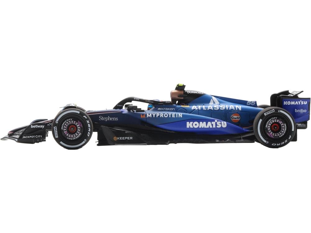 Atlassian Williams FW47 #55 3rd F1 Qatar GP 2025 Carlos Sainz w/Pit Board 1:43 Scale Resin Car – Spark-Spark-Diecast Model Centre
