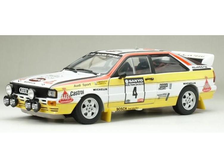 Audi Quattro A2 #4 Hannu Mikkola/Arne Hertz 3rd Sanyo Rally New Zealand 1984 1:18 Scale Sun Star Diecast Model Car-Sun Star-Diecast Model Centre