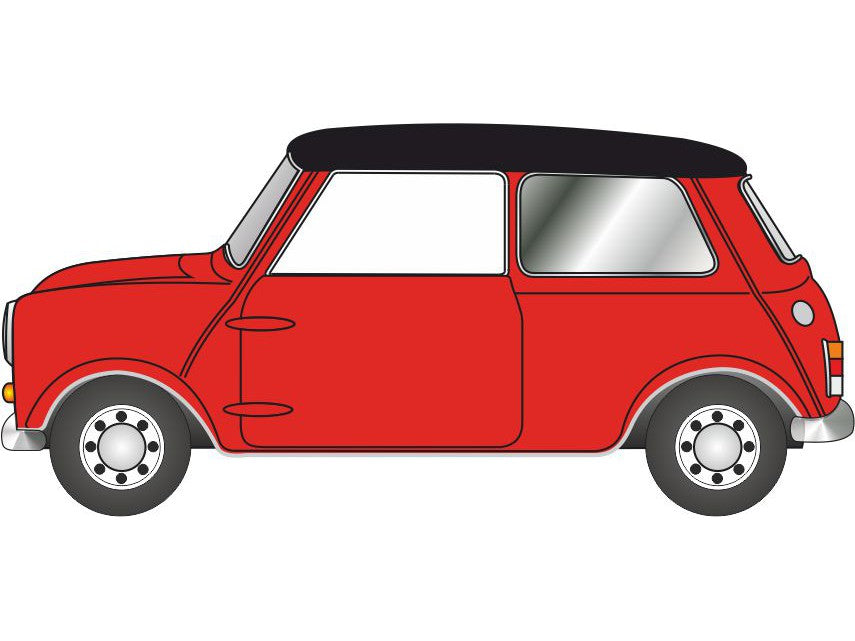 Austin Mini Cooper Tartan Red/Black - 1:76 Scale Diecast Model Car-Oxford Diecast-Diecast Model Centre