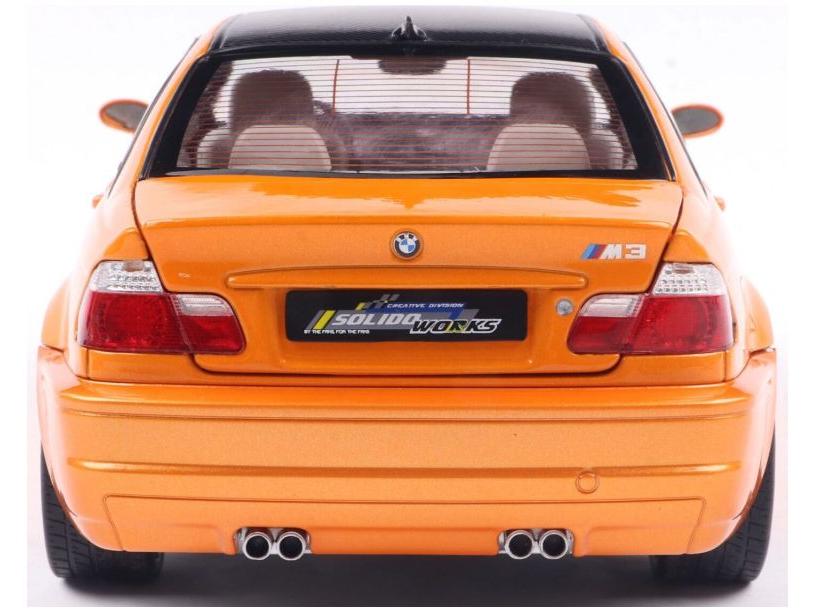 BMW E46 M3 Coupe Solido Works Orange 2000 1:18 Scale Solido Diecast Model Car-Solido-Diecast Model Centre