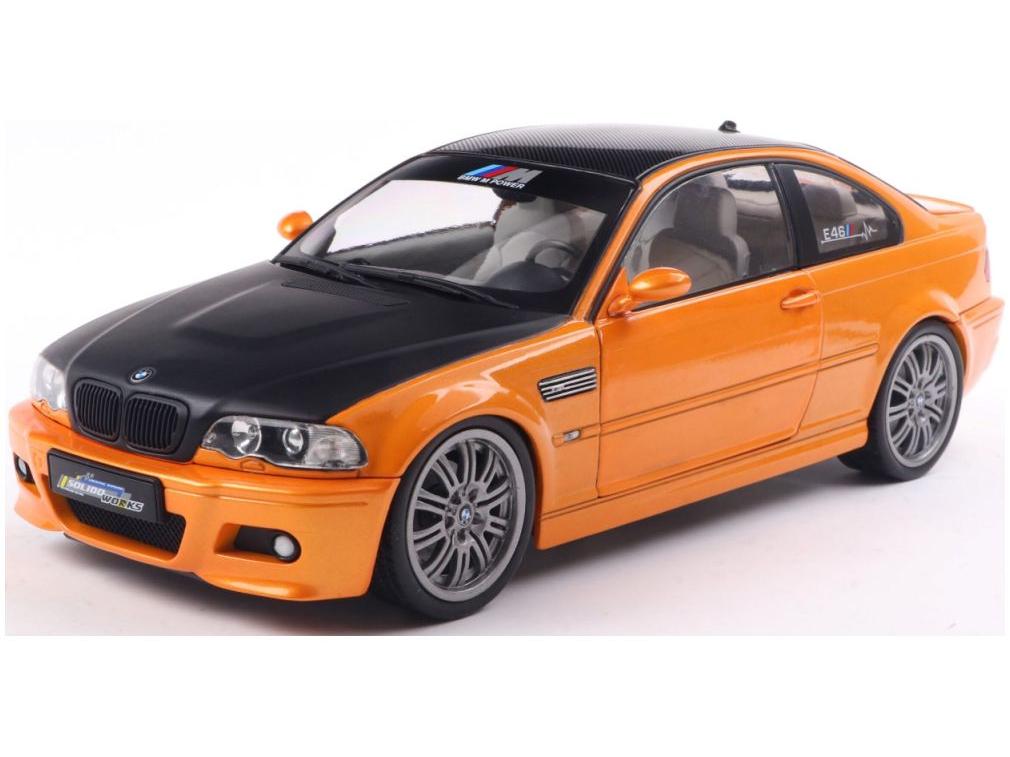 BMW E46 M3 Coupe Solido Works Orange 2000 1:18 Scale Solido Diecast Model Car-Solido-Diecast Model Centre