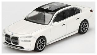 BMW I7 XDRIVE 60 Mineral White (LHD) (Blister Packaging) 1:64 Scale MINI GT Diecast Model-MINI GT-Diecast Model Centre