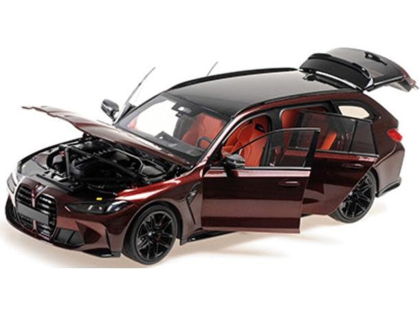 BMW M3 Touring 2024 Aventurine Red w/Black Wheels and Tartufo Interior 1:18 Scale Diecast Car – Minichamps-Minichamps-Diecast Model Centre