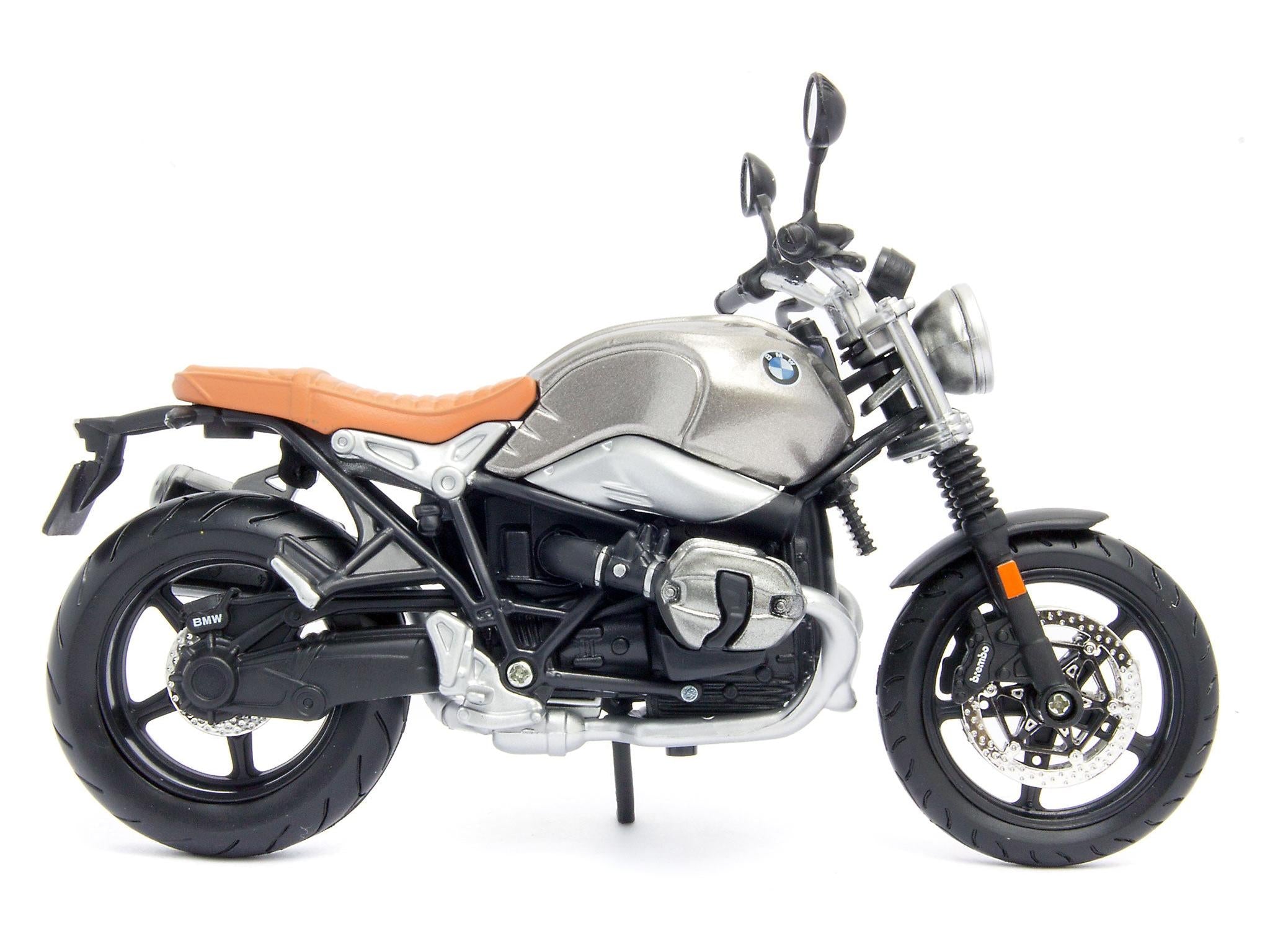 BMW R nine T Scrambler Grey 1:12 Scale Maisto Diecast Model-Maisto-Diecast Model Centre