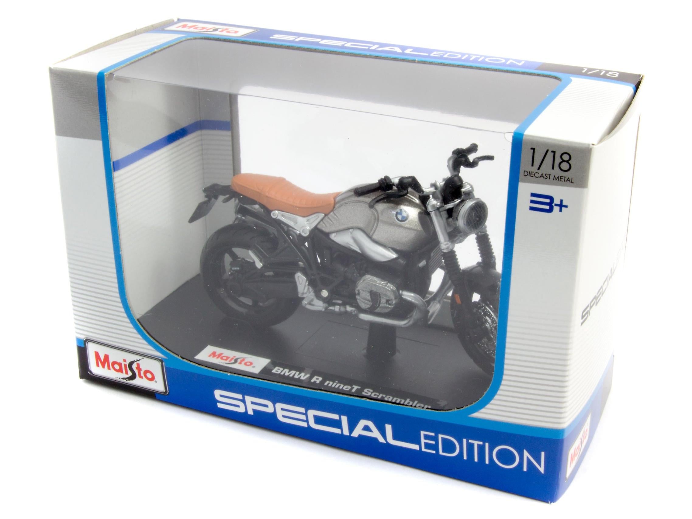 BMW R nineT Scrambler Grey 1:18 Scale Maisto Diecast Model-Maisto-Diecast Model Centre