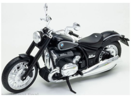 BMW R18 Black 1:12 Scale Motorcycle Model