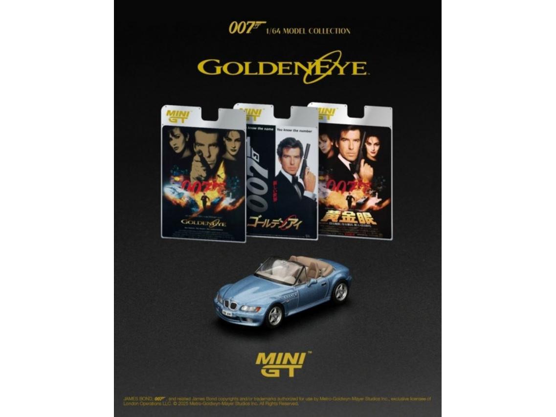 BMW Z3 Goldeneye (LHD) English Blister Packaging 1:64 Scale MINI GT Diecast Model Car-MINI GT-Diecast Model Centre