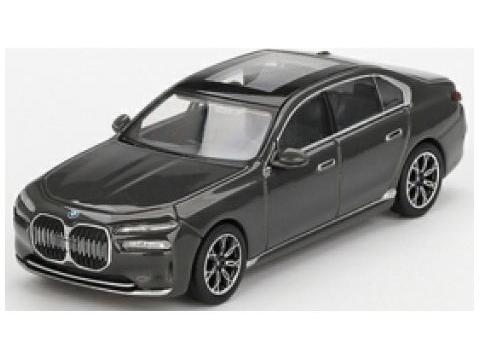 BMW i7 XDrive60 Dravit Grey (LHD) (Blister Packaging) 1:64 Scale MINI GT Diecast Model-MINI GT-Diecast Model Centre