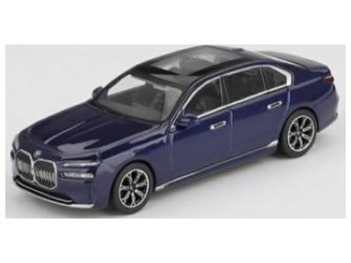 BMW i7 XDrive60 Tanzanite Blue Metallic (RHD) 1:64 Scale MINI GT Diecast Model Car-MINI GT-Diecast Model Centre