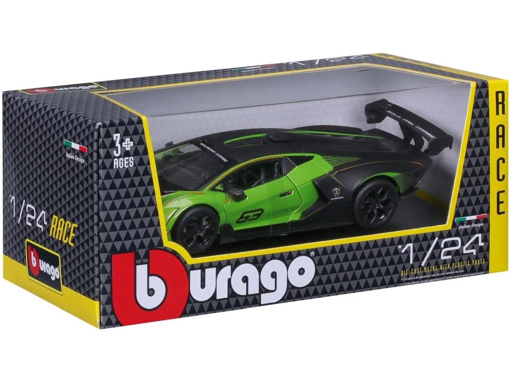 Lamborghini Essenza SCV12 Green/Black #63 1:24 Scale Diecast Model Car – Bburago