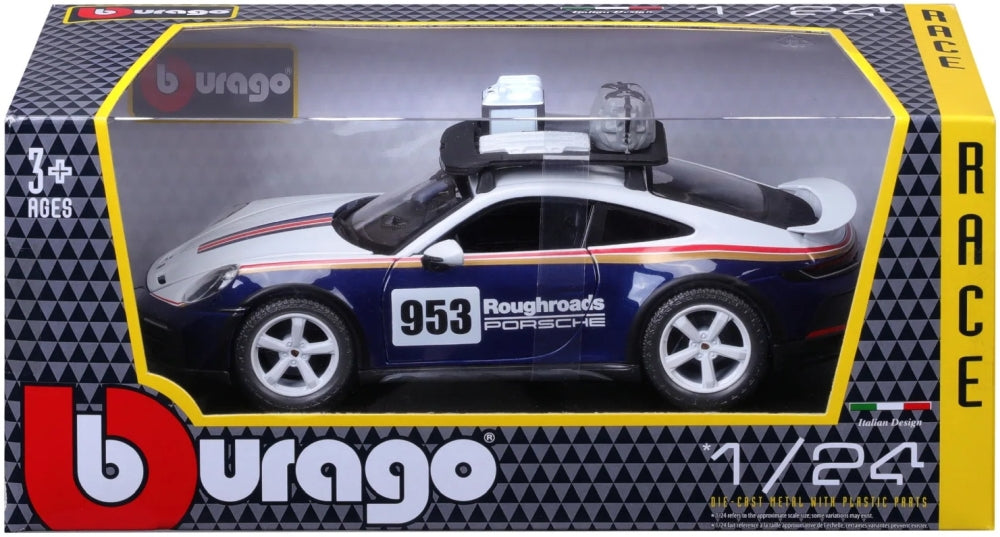 Porsche 911 #953 Rallye Dakar 2023 Maquette de voiture à l'échelle 1:24