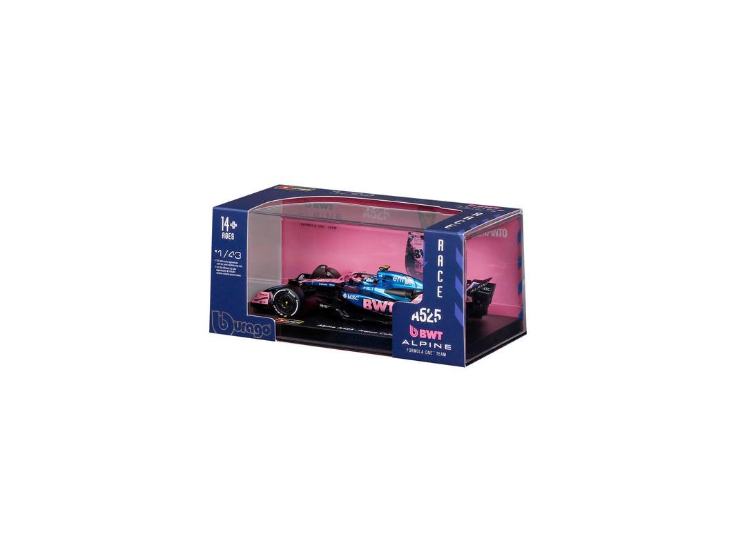 BWT Alpine A525 F1 2025 #43 Franco Colapinto w/Helmet 1:43 Scale Bburago Diecast Model Car-Bburago-Diecast Model Centre