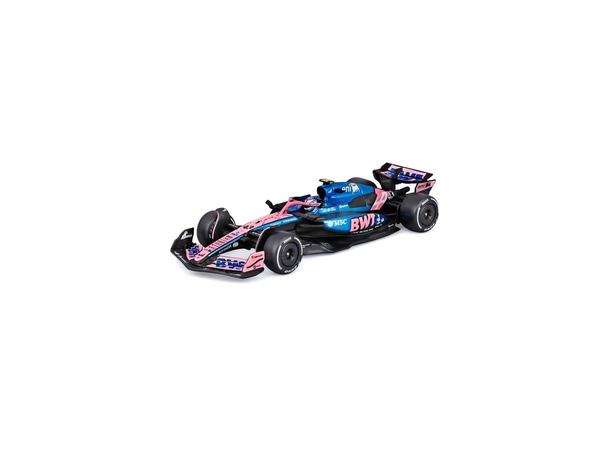 BWT Alpine A525 F1 2025 #43 Franco Colapinto w/Helmet 1:43 Scale Bburago Diecast Model Car-Bburago-Diecast Model Centre