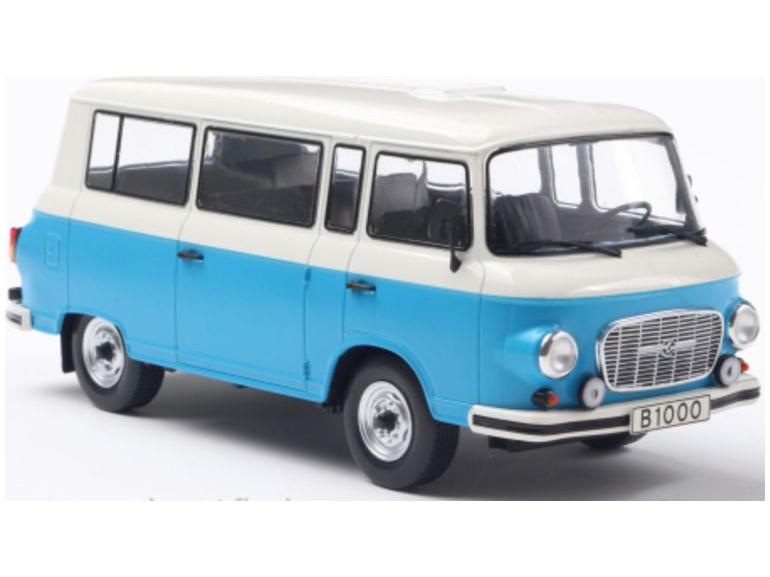 Barkas B 1000 Bus 1970 Blue/White 1:24 Scale WhiteBox Diecast Model-WhiteBox-Diecast Model Centre
