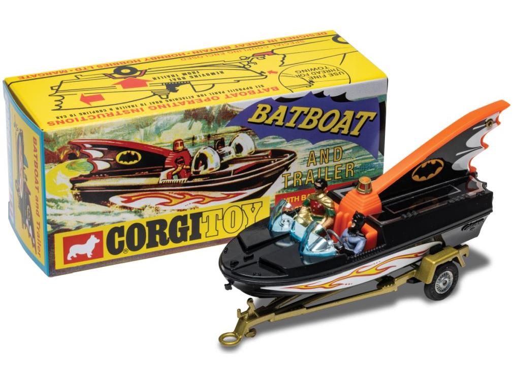 Bat Boat w/Trailer, Batman and Robin 1:46 Scale Corgi Diecast Model-Corgi-Diecast Model Centre