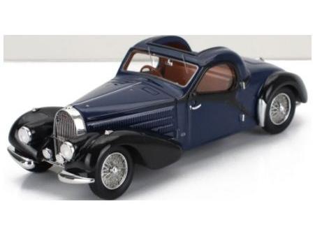 Bugatti 57C Atalante Coupe Blue/Black sn.57641 Toit Ouvrant Open Roof 1938 1:43 Scale Kess Resin Model-Kess-Diecast Model Centre
