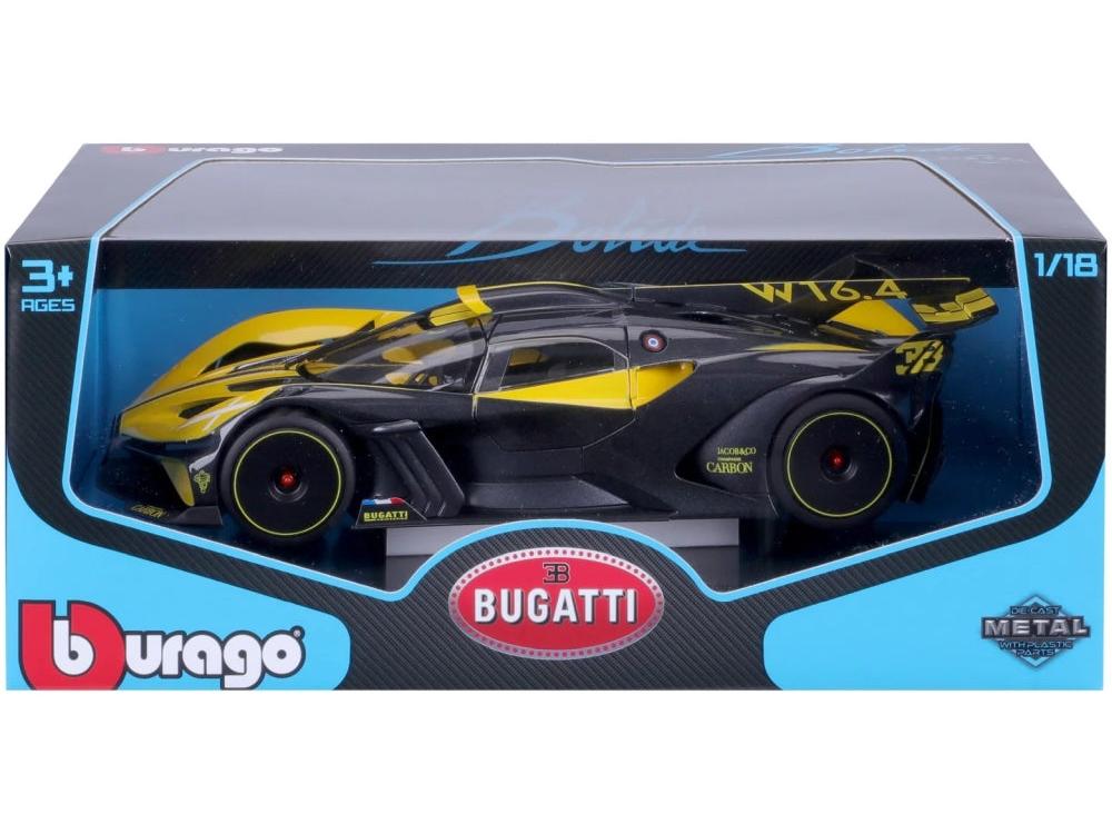 Bugatti Bolide W16.4 Yellow 1:18 Scale Diecast Car – Bburago-Bburago-Diecast Model Centre