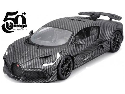 Bugatti Divo 2019 Carbon Bburago 50th Anniversary 1:18 Scale Model Car