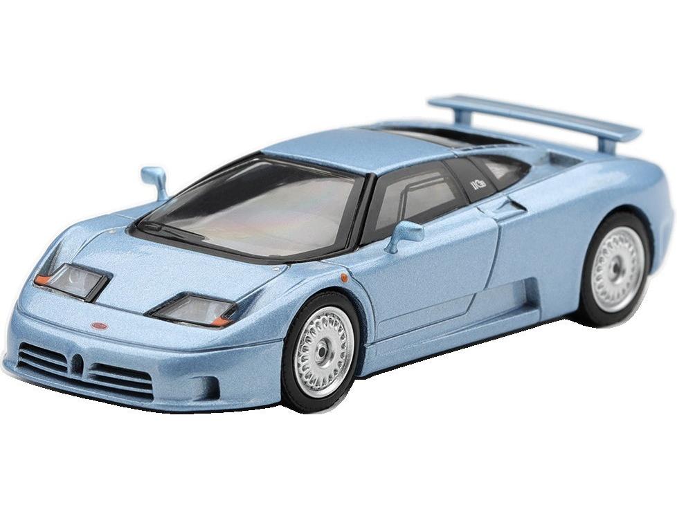 Bugatti EB110 GT Azzurro Metallizzato Mondial De L'Automobile 1992 (LHD) 1:64 Scale Diecast Car – MINI GT-MINI GT-Diecast Model Centre