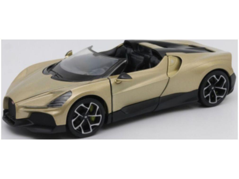 Bugatti W16 Mistral Gold/Black 1:24 Scale Welly Diecast Model Car-Welly-Diecast Model Centre