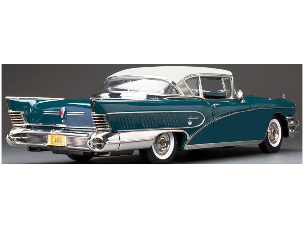 Buick Limited Riviera Coupe Glacier White Dark Turquoise Poly 1958 1:18 Scale Sun Star Diecast Model Car-Sun Star-Diecast Model Centre