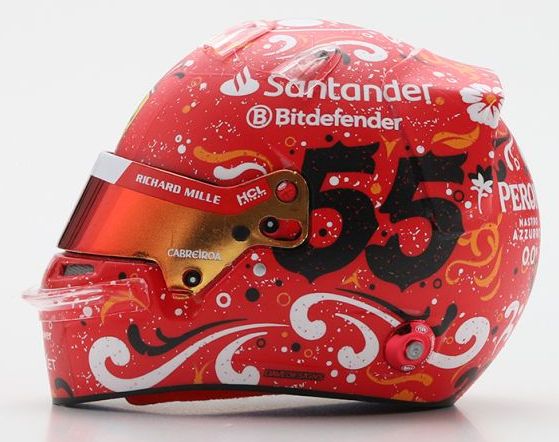 Carlos Sainz Winner F1 Mexican GP 2024 Helmet 1:5 Scale Looksmart Resin Replica-Looksmart-Diecast Model Centre