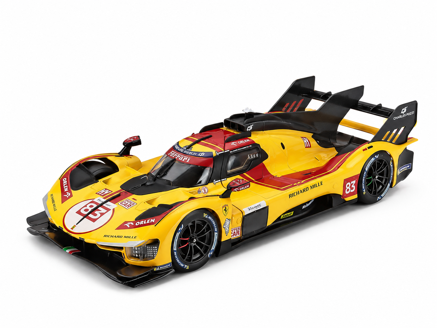 Ferrari 499P 3.0L Turbo V6 AF Corse #83 Winner 24h Le Mans 2025 Kubica/Hanson/Ye 1:43 Scale Diecast Model Car – Bburago