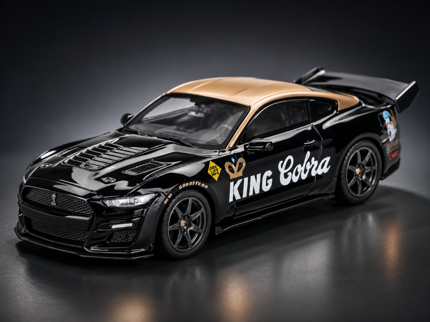 Shelby GT500 Dragon Snake Concept Black Gold (LHD) 1:64 Scale MINI GT Diecast Model Car