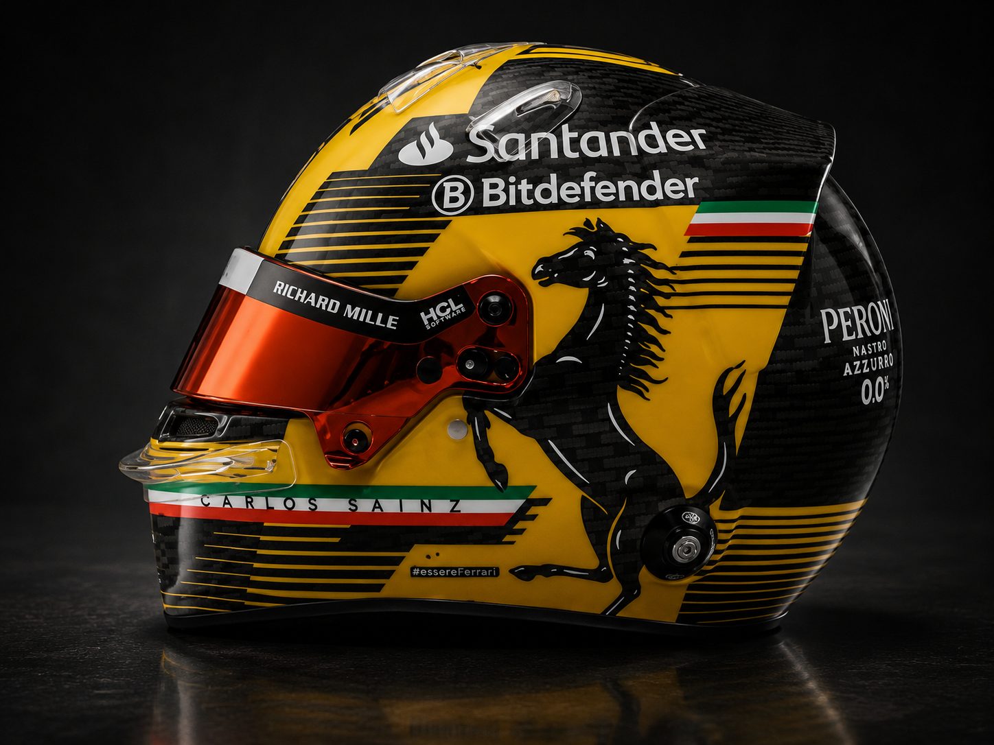 Carlos Sainz F1 Italien GP Monza 2024 Helm im Maßstab 1:5 Looksmart Resin-Replik