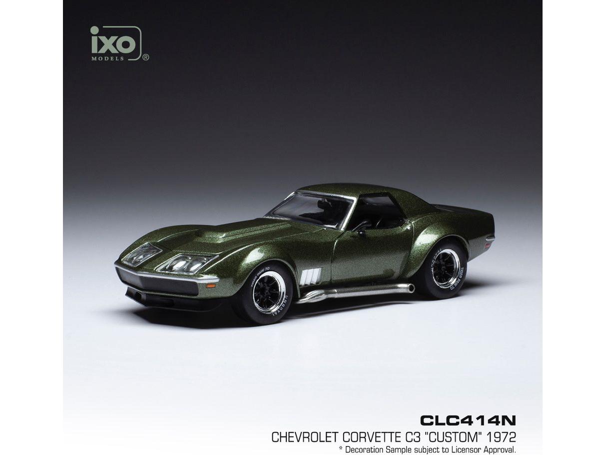 Chevrolet Corvette Custom (C3) Metallic Green 1972 1:43 Scale IXO Diecast Model Car-IXO-Diecast Model Centre