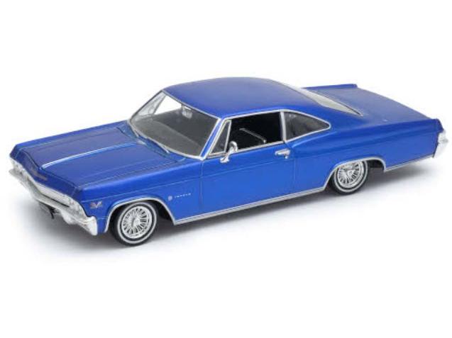 Chevrolet Impala SS 396 1965 Blue (Closed) Low Rider 1:24 Scale Welly Diecast Model-Welly-Diecast Model Centre
