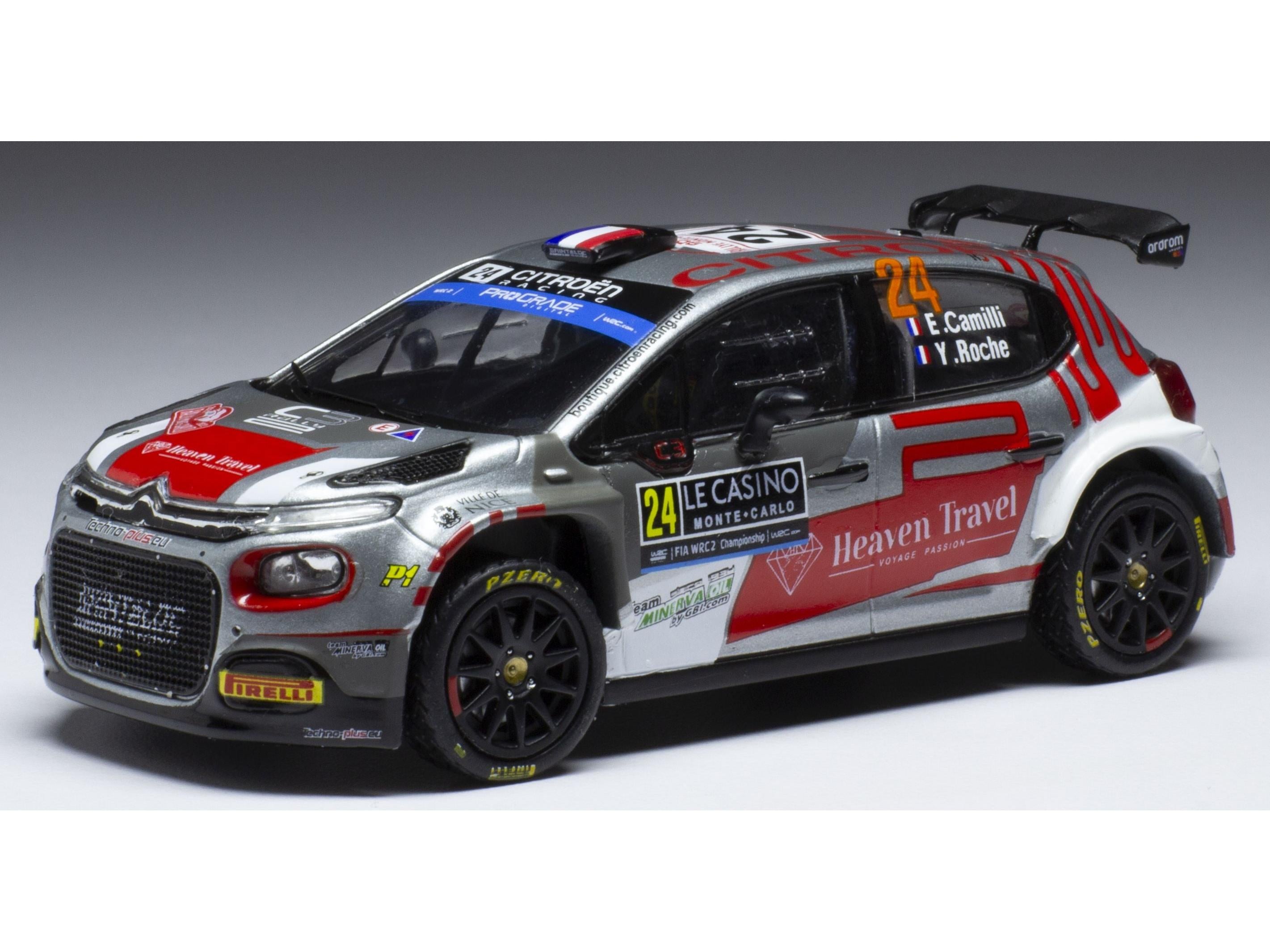 Citroen C3 Rally2 #24 WRC Monte Carlo 2022 E.Camilli/Y.Roche 1:43 Scale IXO Diecast Model Car-IXO-Diecast Model Centre