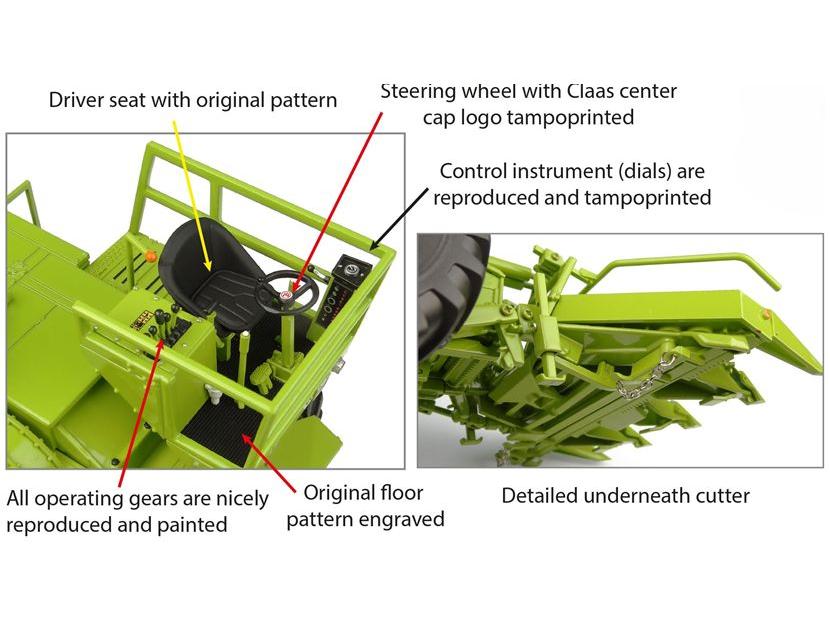 Claas Jaguar 80 SF No Cabin Combine w/Corn Header 1:32 Scale Universal Hobbies Diecast Model-Universal Hobbies-Diecast Model Centre