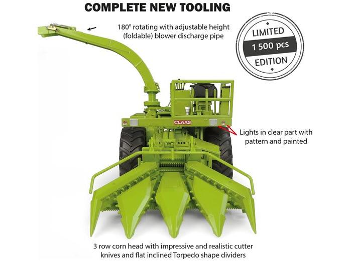 Claas Jaguar 80 SF No Cabin Combine w/Corn Header 1:32 Scale Universal Hobbies Diecast Model-Universal Hobbies-Diecast Model Centre