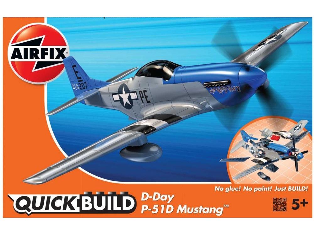 D-Day P-51D Mustang Airfix QUICKBUILD Plastic Kit-Airfix-Diecast Model Centre