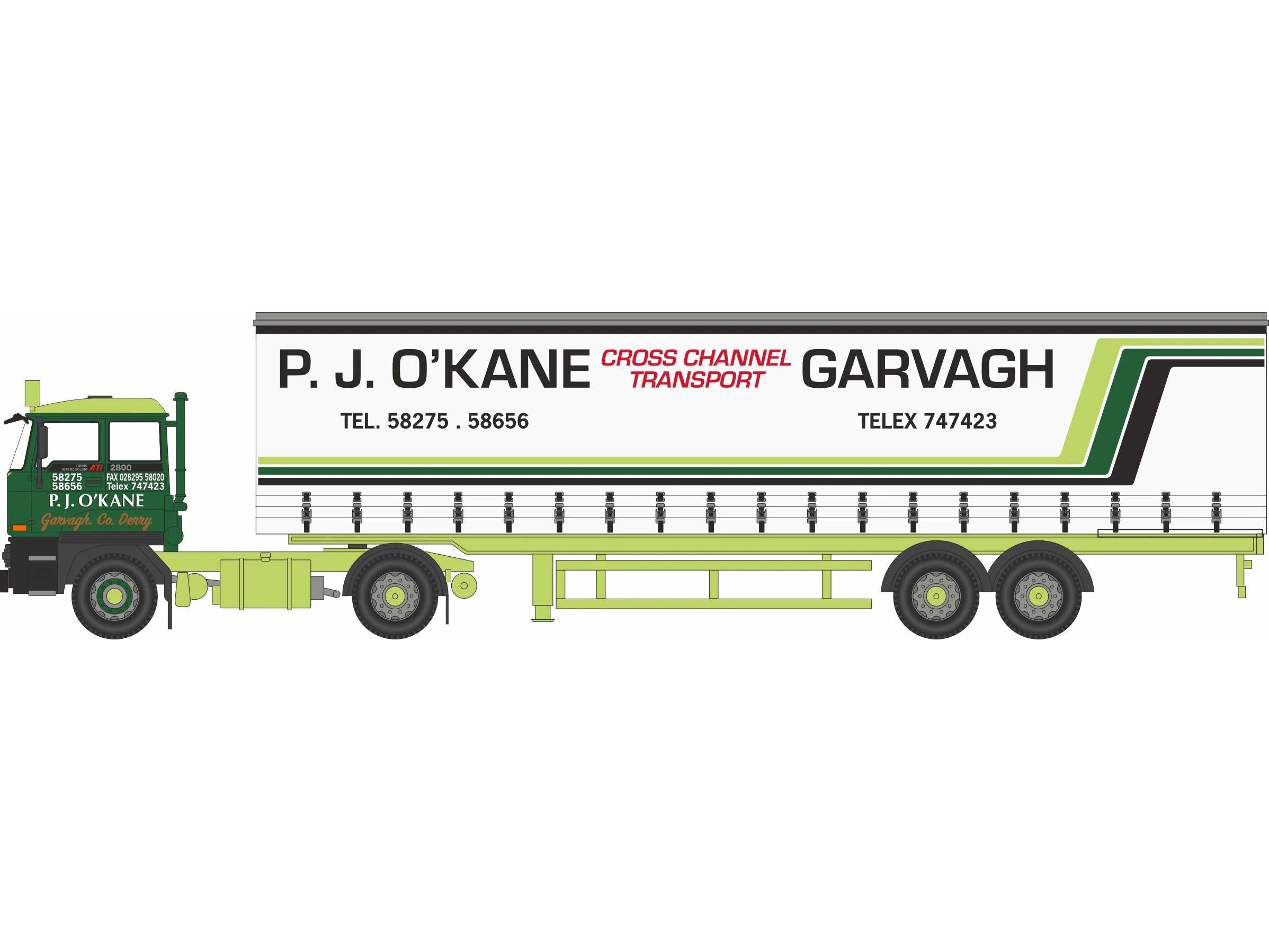 DAF 2800 Short Curtainside P. J. O Kane 1:76 Scale Diecast Truck – Oxford Diecast-Oxford Diecast-Diecast Model Centre