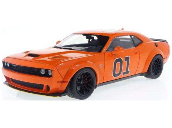 Dodge Challenger R T Scat Pack Widebody 2023 orange 1 18 Scale Model Car