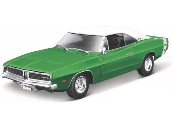 Dodge Charger R/T 1969 Green/White 1:18 Scale Maisto Diecast Toy Car-Maisto-Diecast Model Centre