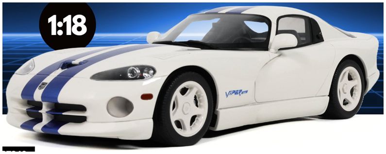 Dodge Viper GTS White 1996 1:18 Scale GT Spirit Resin Model Car-GT Spirit-Diecast Model Centre