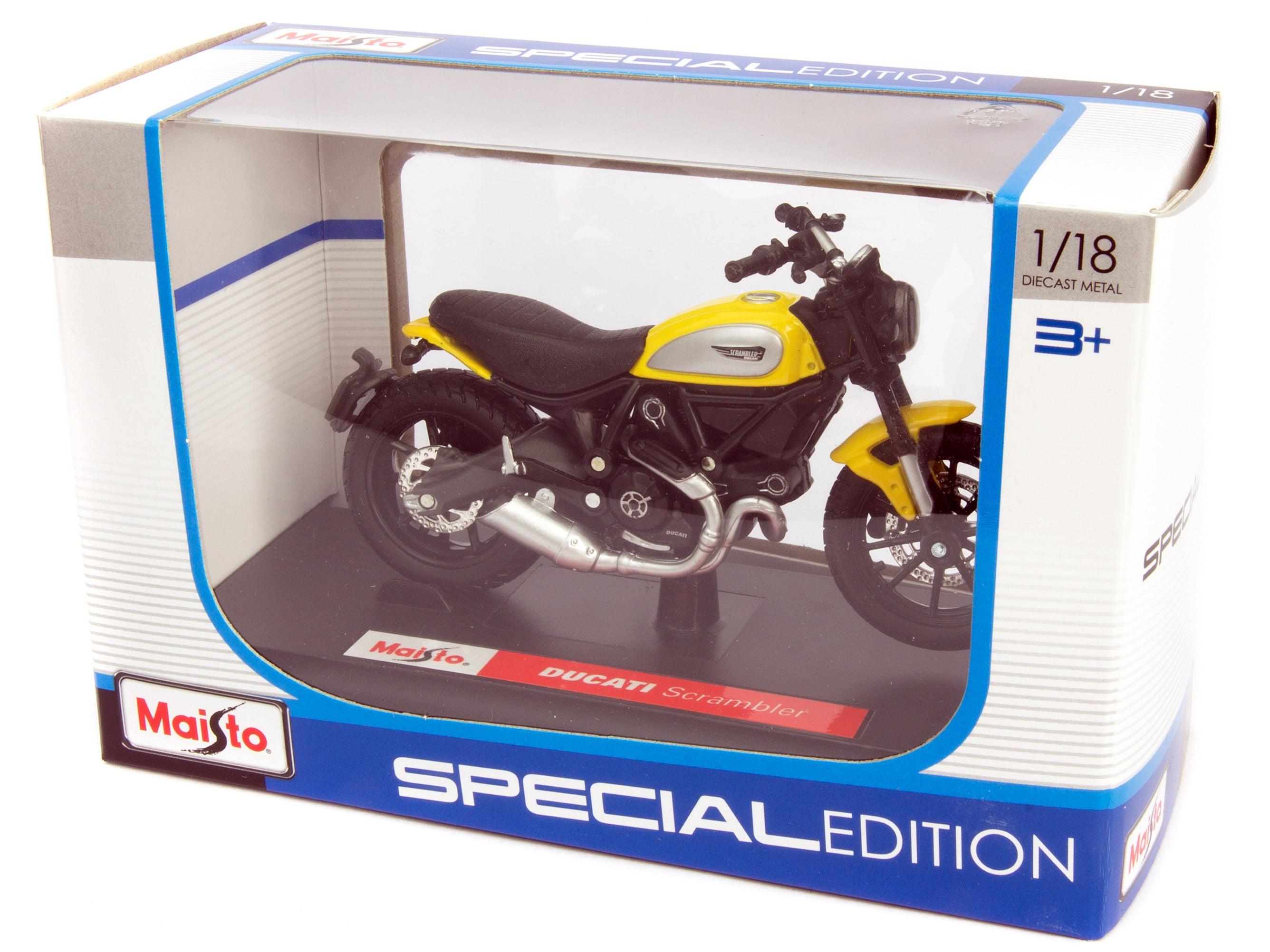 Ducati Scrambler Yellow 1:18 Scale Maisto Diecast Model-Maisto-Diecast Model Centre
