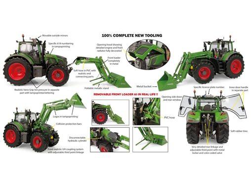 Fendt 618 Vario Tractor w/Front Loader 1:32 Scale Universal Hobbies Diecast Model-Universal Hobbies-Diecast Model Centre