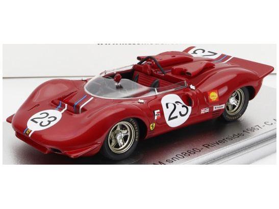 Ferrari 350 P4 Spider Can-Am s/n0860 #23 Riverside Race 1967 C.Amon Red 1:43 Scale Kess Resin Model-Kess-Diecast Model Centre