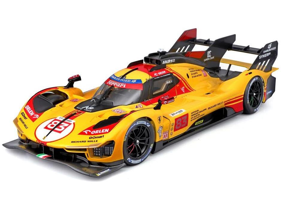 Ferrari 499P #83 Kubica/Shwartzman/Ye DNF Le Mans 24H 2024 1:18 Scale Bburago Diecast Model